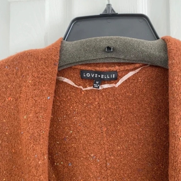 Burnt Orange Pocket Front Speckled Sweater Cardigan - Picture 14 of 14